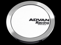 Advan 63mm Fullt Platt Centrumkåpa - Vit / Silver Alumit